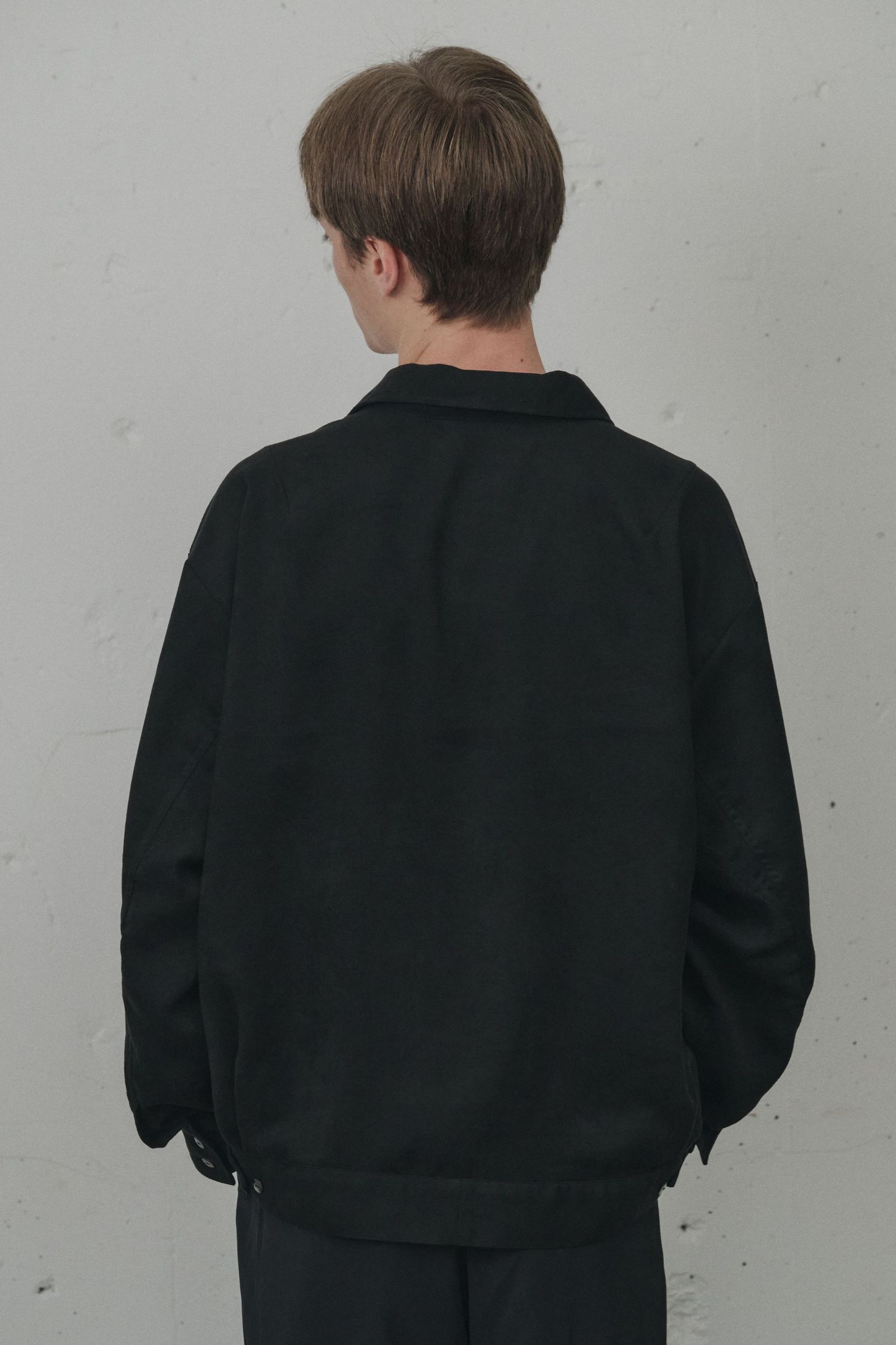 VEGAN SUEDE OPEN COLLAR SHIRT | BLACK | シャツジャケット