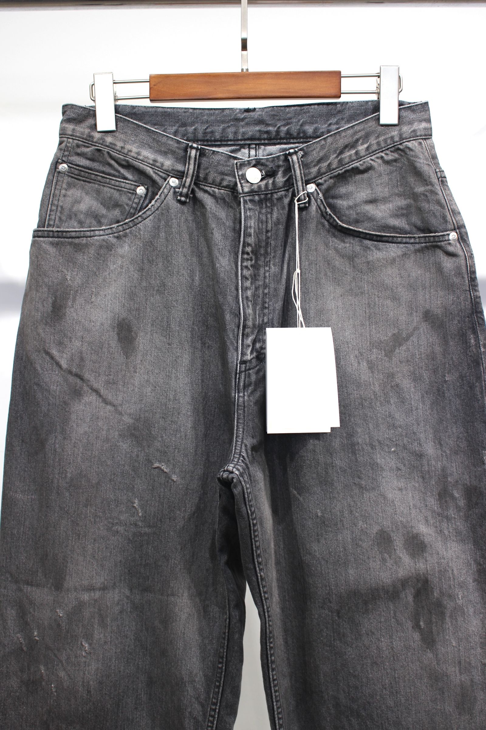 ANCELLM - AGING STRAIGHT 5P DENIM PANTS | BLACK | デニム ANCELLM - AGING STRAIGHT 5P DENIM PANTS | BLACK | デニム
