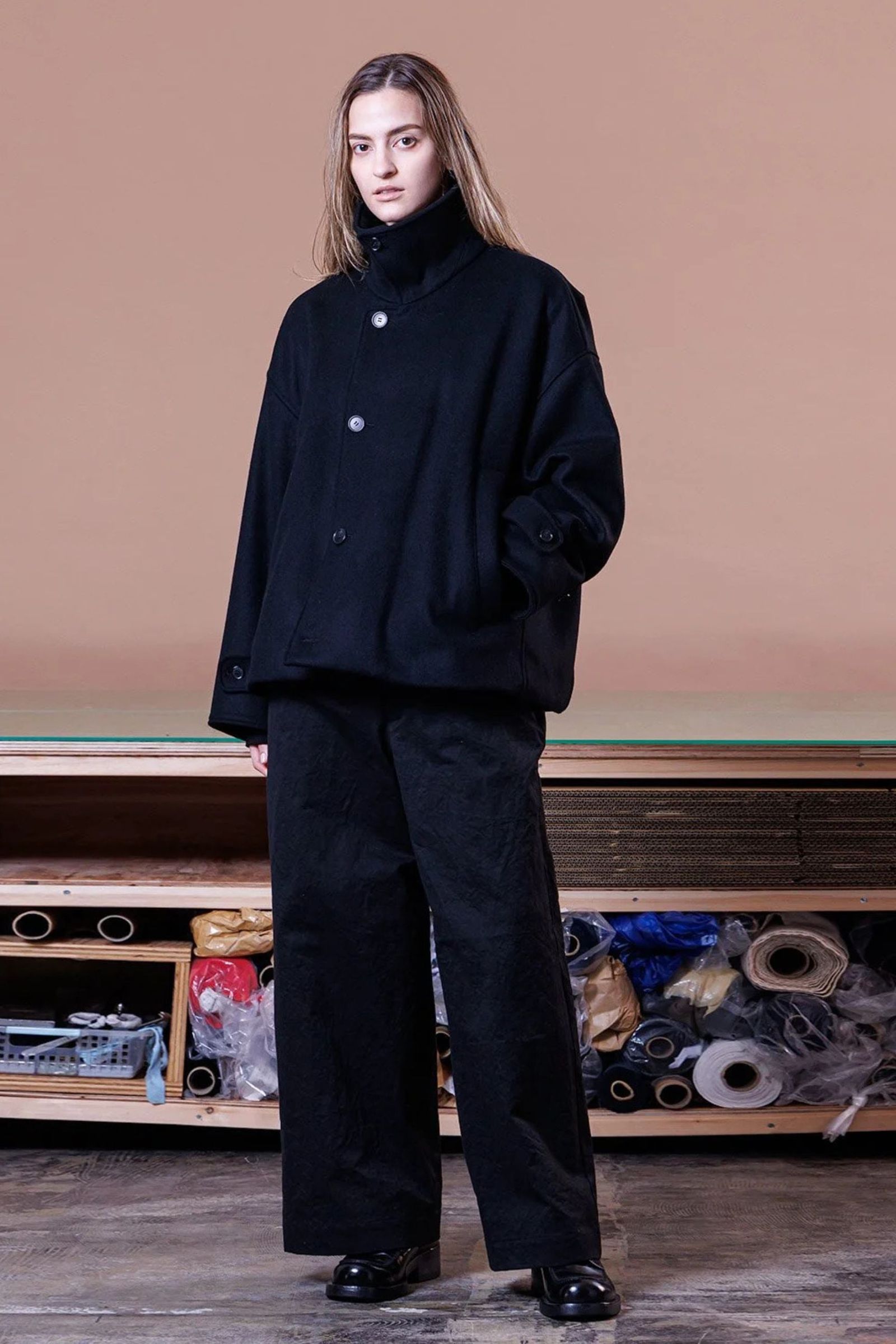 SUPER 100 WOOL BEABER Work Blouson | BLACK | ワークブルゾン