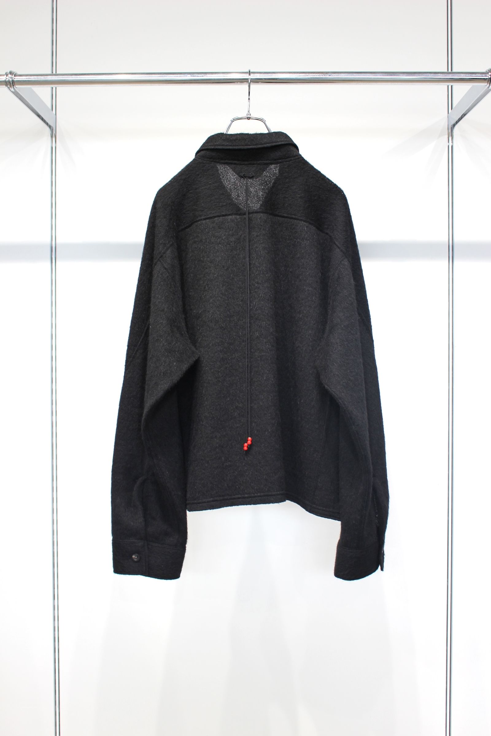 SHAGGY ZIP UP SHIRT | BLACK | ジップアップシャツ
