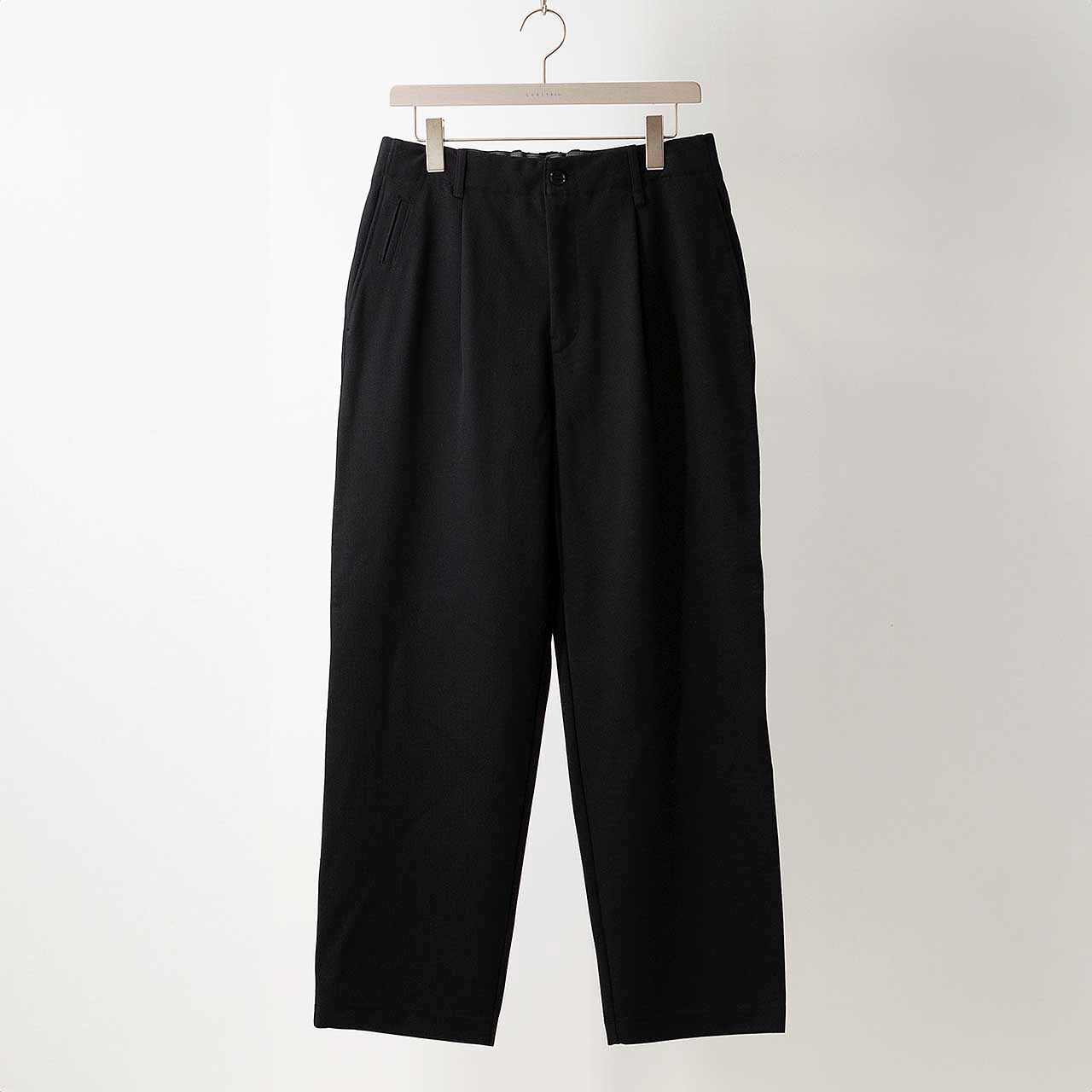 KNIT CHINO-CLOTH PANTS (STRAIGHT) | BLACK | ニットチノパンツ