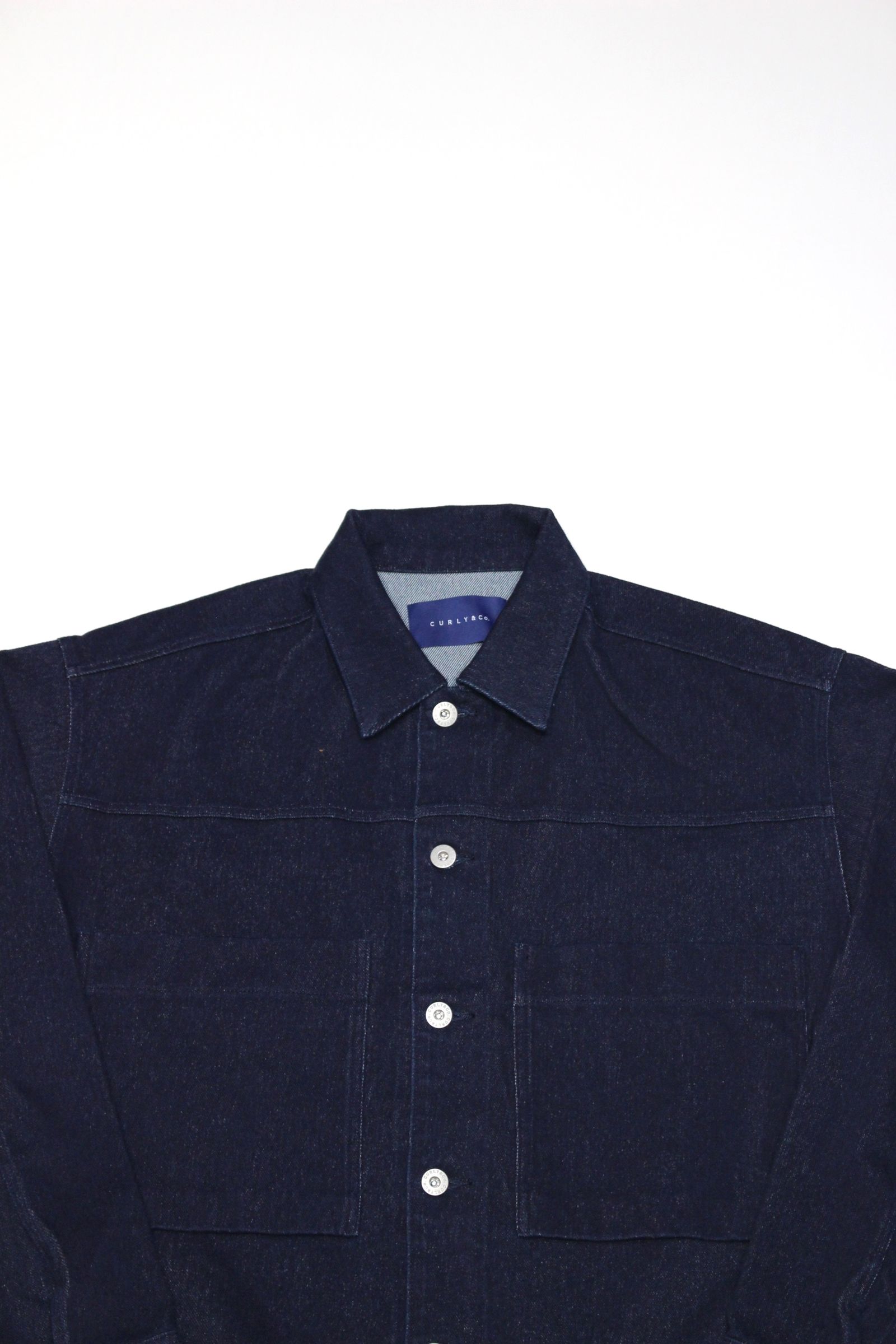 INDIGO TRUCKER JACKET “ONE WASHED”/ニットデニムジャケット