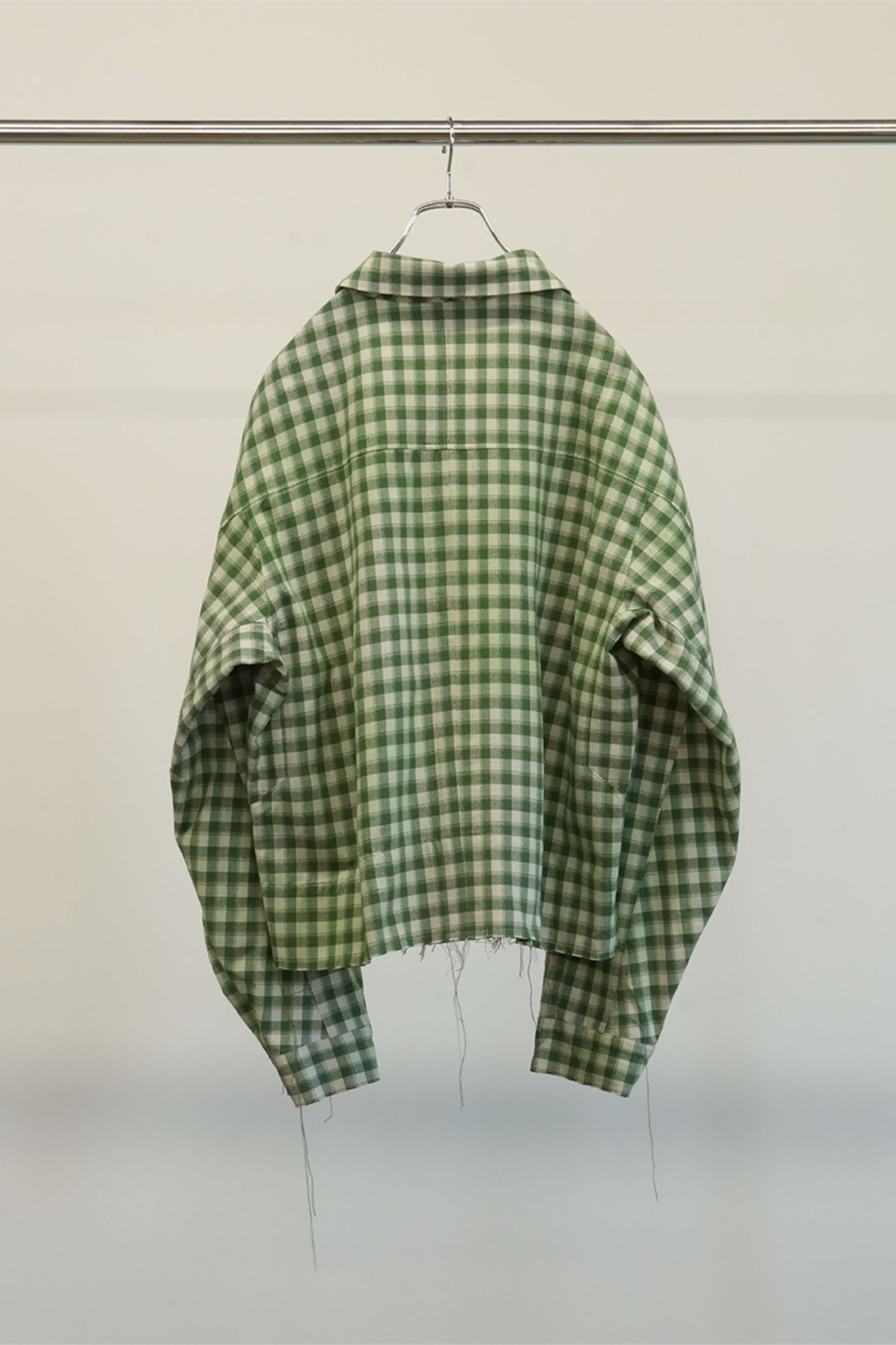 C/R CHECK SHORT ZIPUP SHIRT | GREEN | ジップアップシャツ