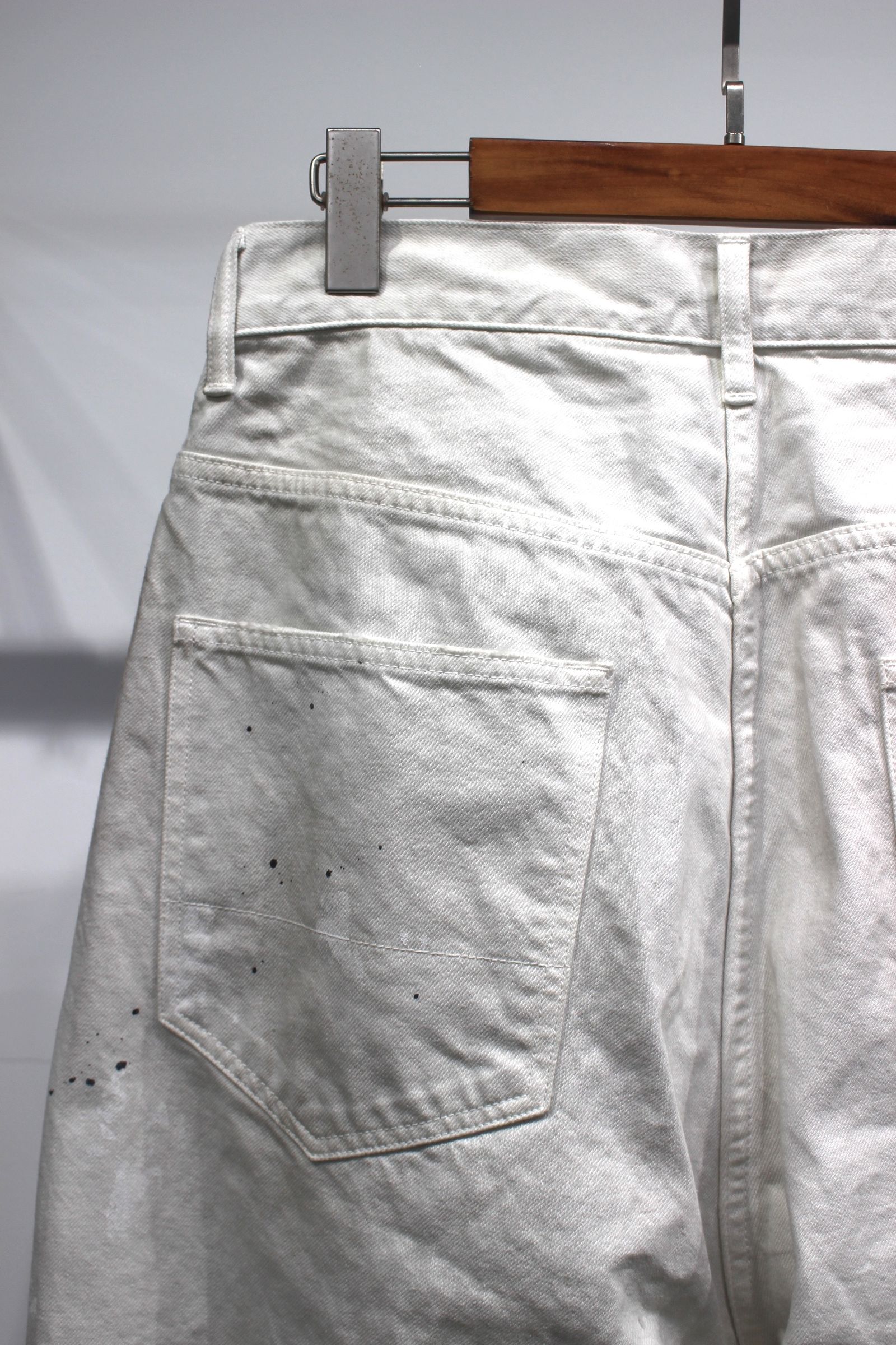 DAMAGE WIDE 5P DENIM PANTS | WHITE | ダメージデニム