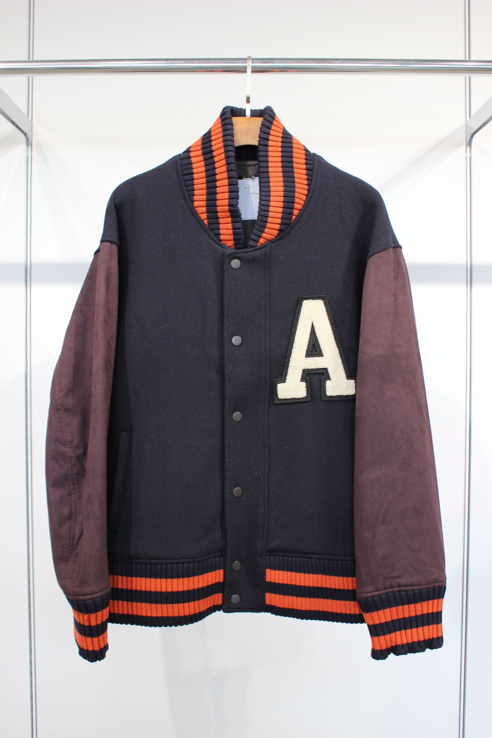 ANCELLM - [ラスト1点] SIDE SLIT VARSITY JACKET/BLACK | NapsNote