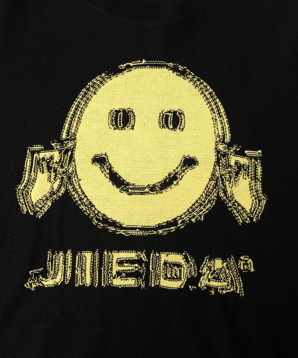 [ラスト1点] SMILE OVER KNIT CREW | BLACK | ニット