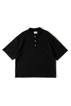 COTTON KNIT S/S POLO/BLACK