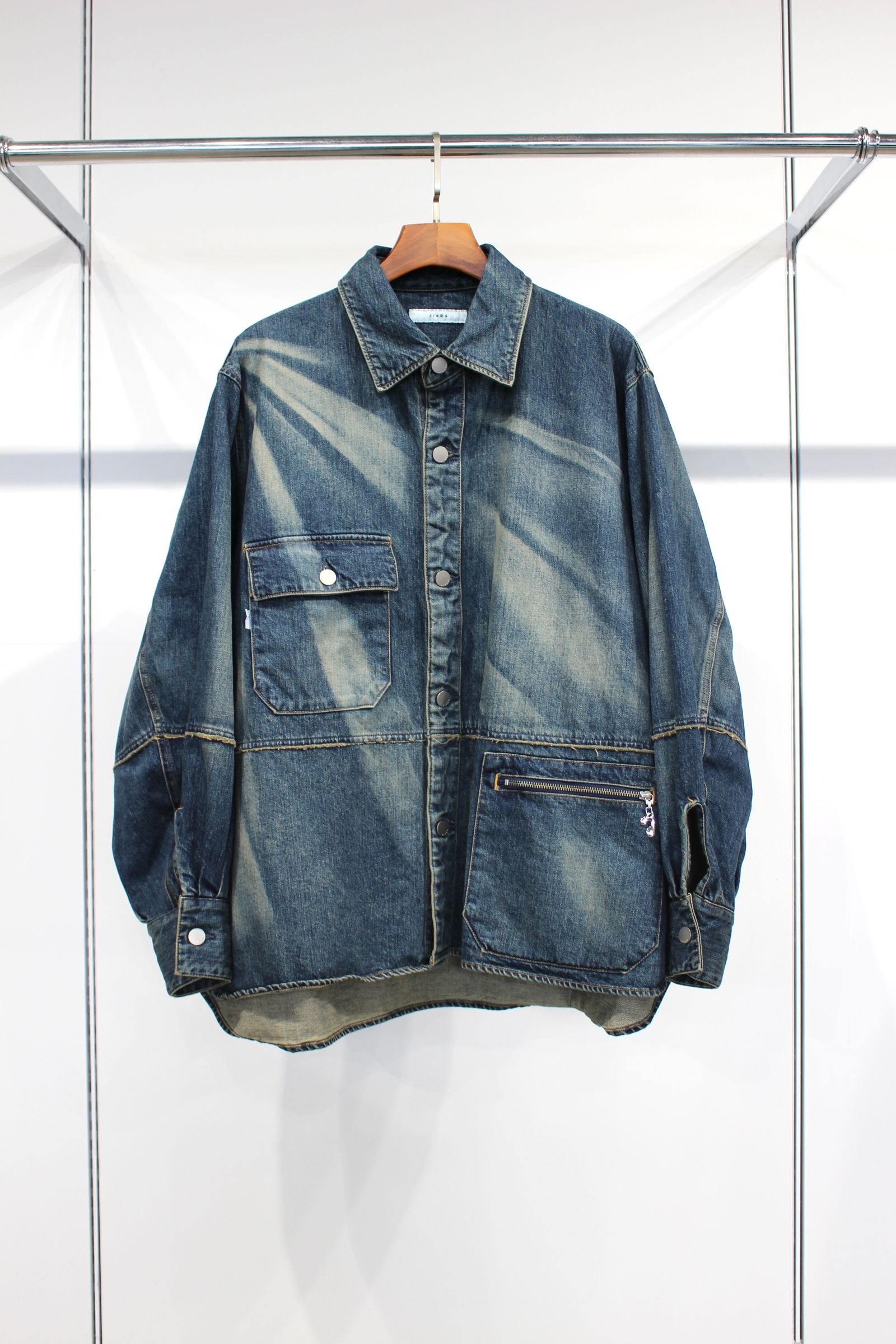 JieDa - OVER SIZE DENIM SHIRT | BLACK | デニムシャツ | NapsNote