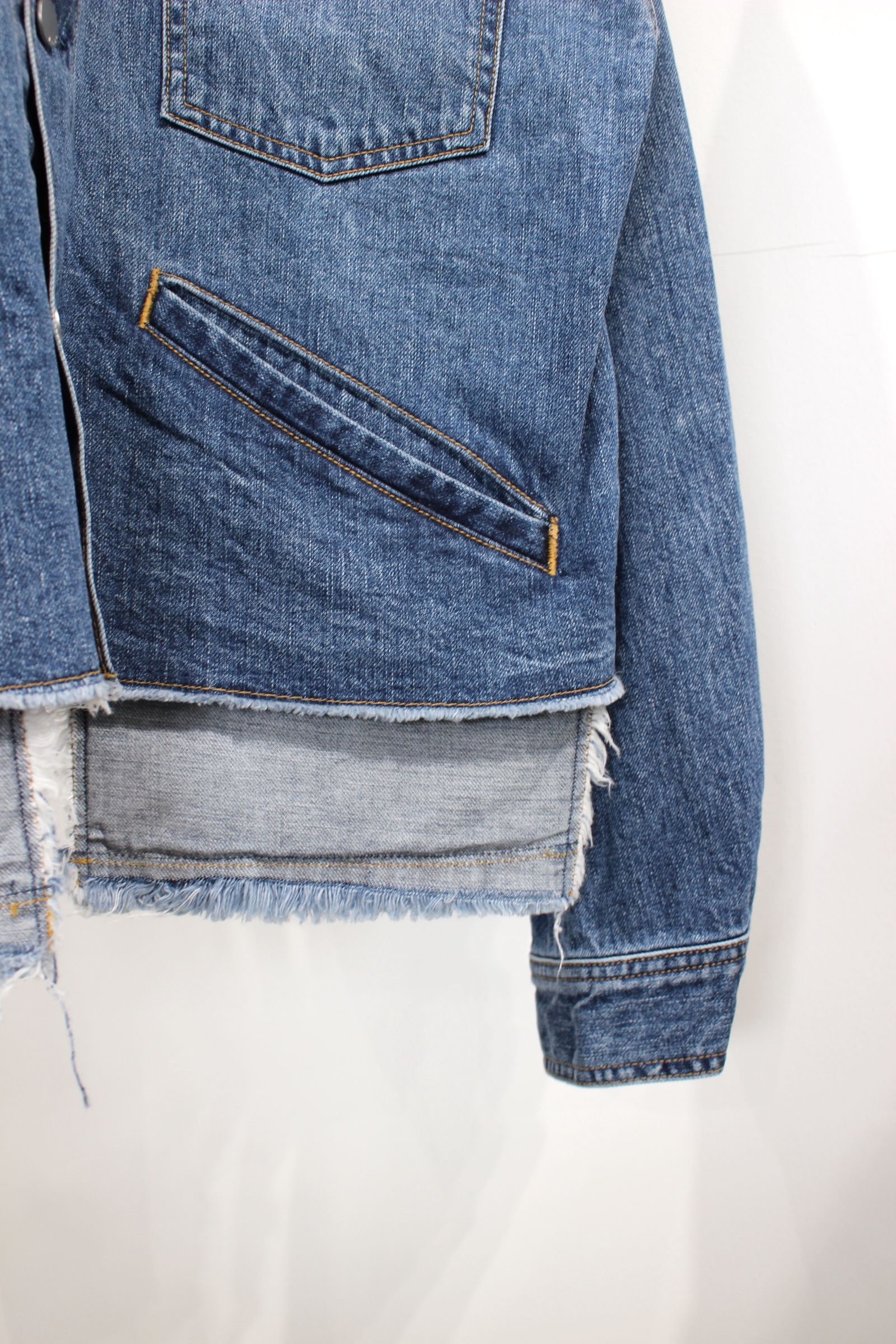 CUT OFF DENIM JACKET/INDIGO