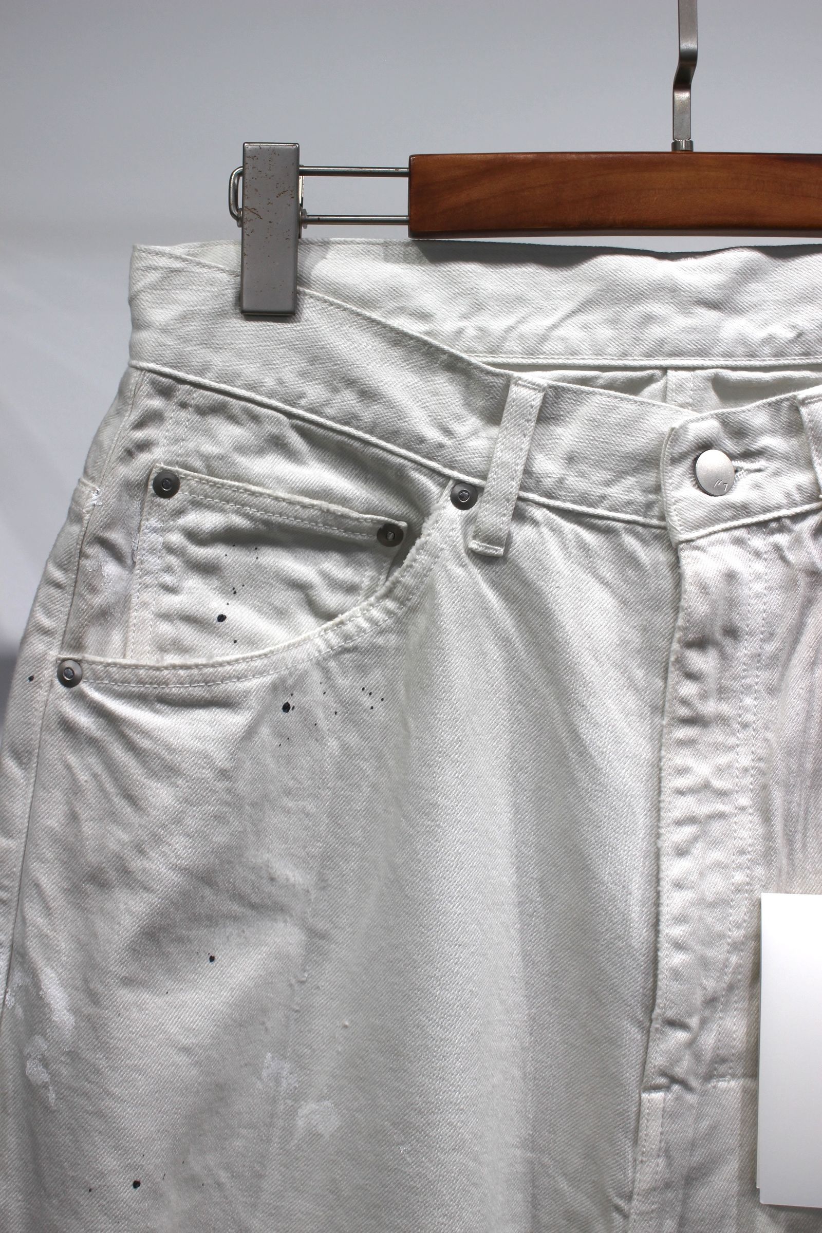 DAMAGE WIDE 5P DENIM PANTS | WHITE | ダメージデニム