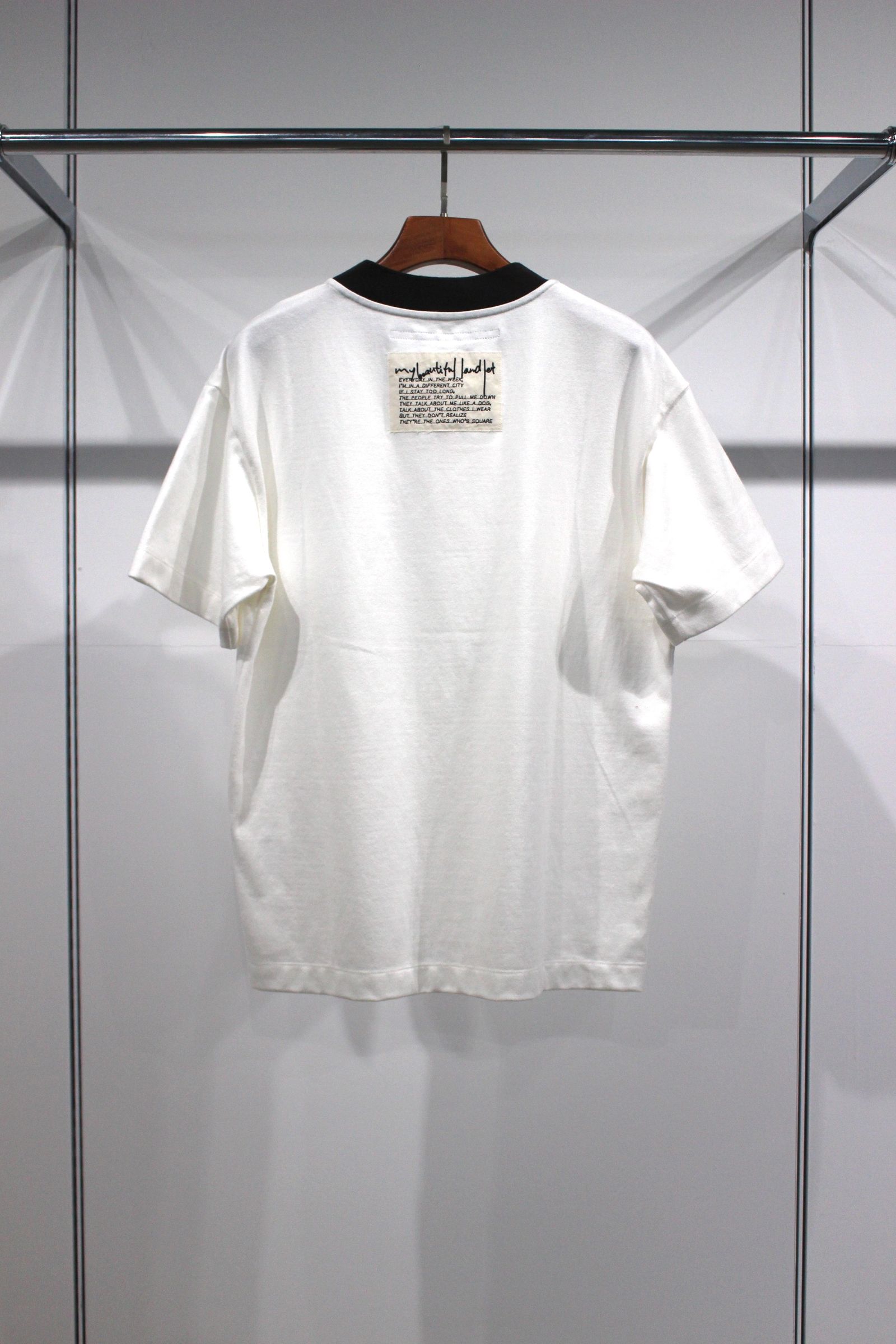 TIGHT-SLITCHED KNITTED FABRIC RINGER S/S TEE/CHARCOAL