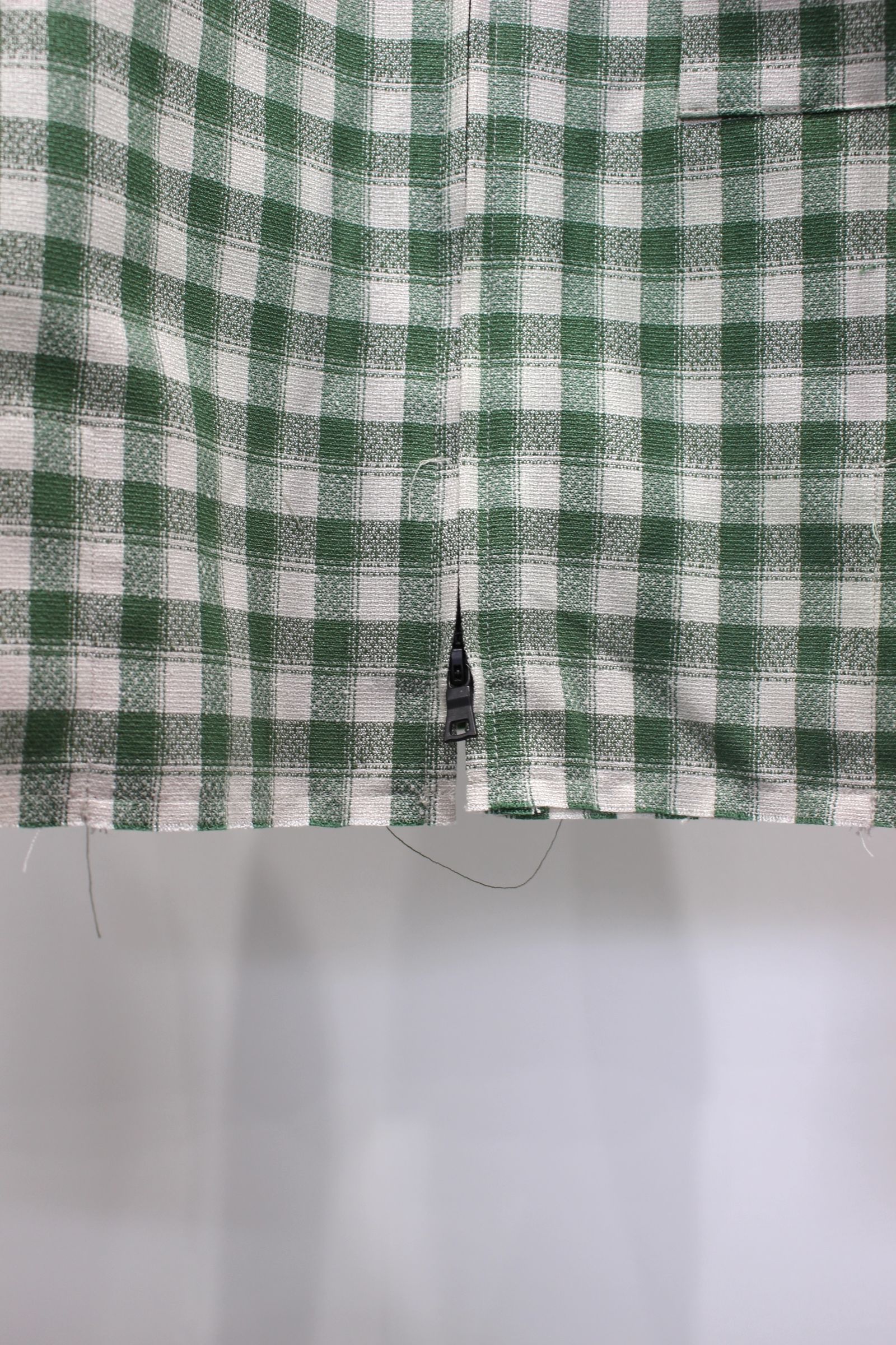 ANCELLM - C/R CHECK SHORT ZIPUP SHIRT | GREEN | ジップアップ ANCELLM - C/R CHECK SHORT ZIPUP SHIRT | GREEN | ジップアップ