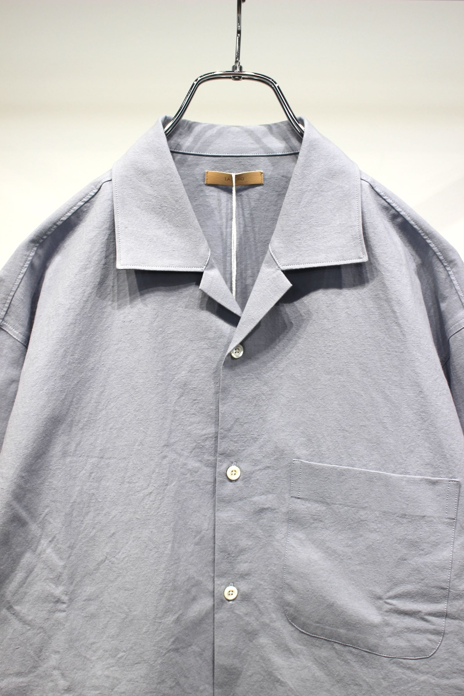 COTTON / LINEN WASHER JACKET | SAX GRAY | シャツ
