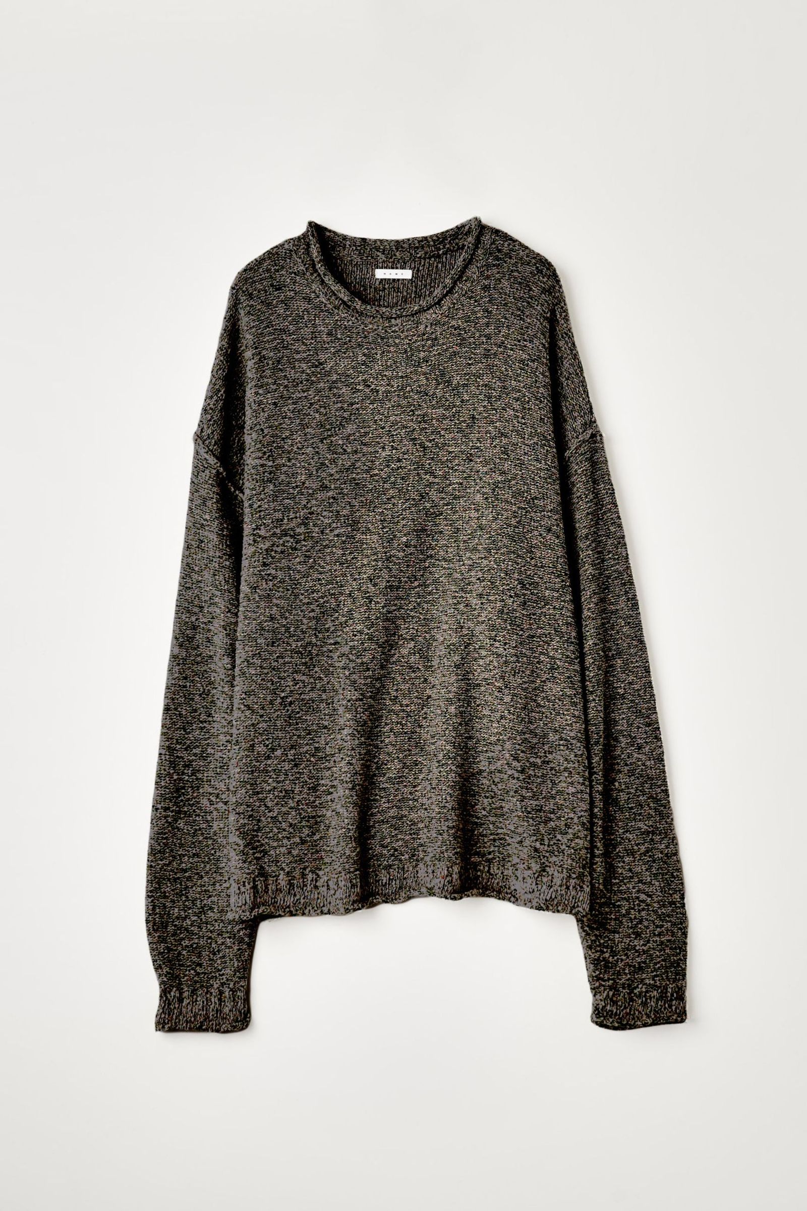 SHIFTED MELANGE KNIT PULLOVER : INSIDE OUT | BLACK | ニット