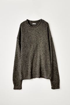 SHIFTED MELANGE KNIT PULLOVER : INSIDE OUT | BLACK | ニット
