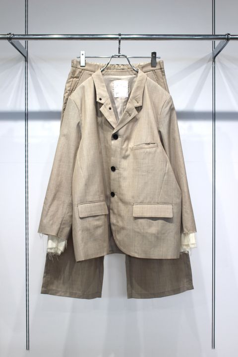 LAYERED TAILORED JACKET | HAKEME WIDE SLACKS | BEIGE | セットアップ