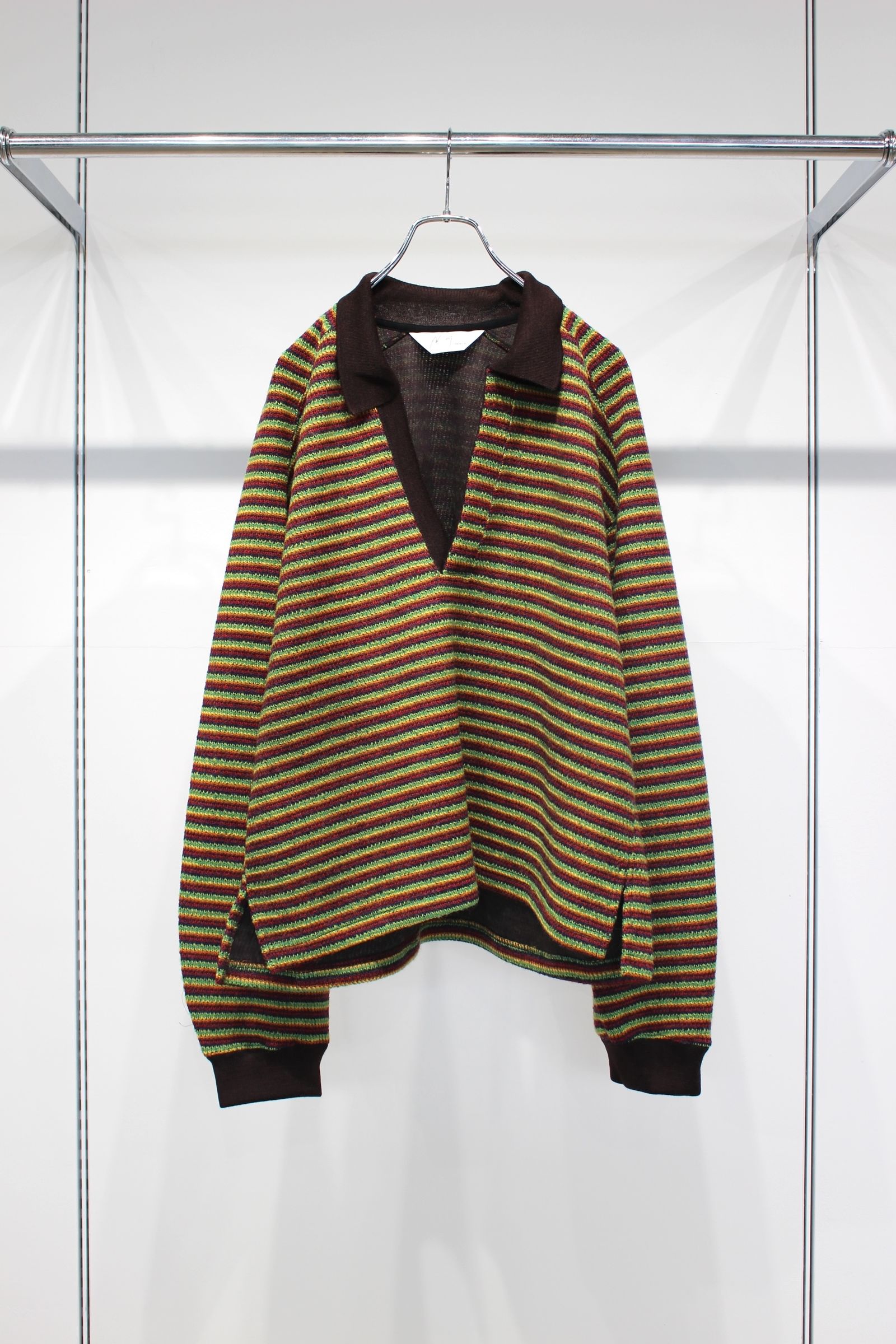 WOOL BORDER SKIPPER SHIRT | MULTI | スキッパーシャツ