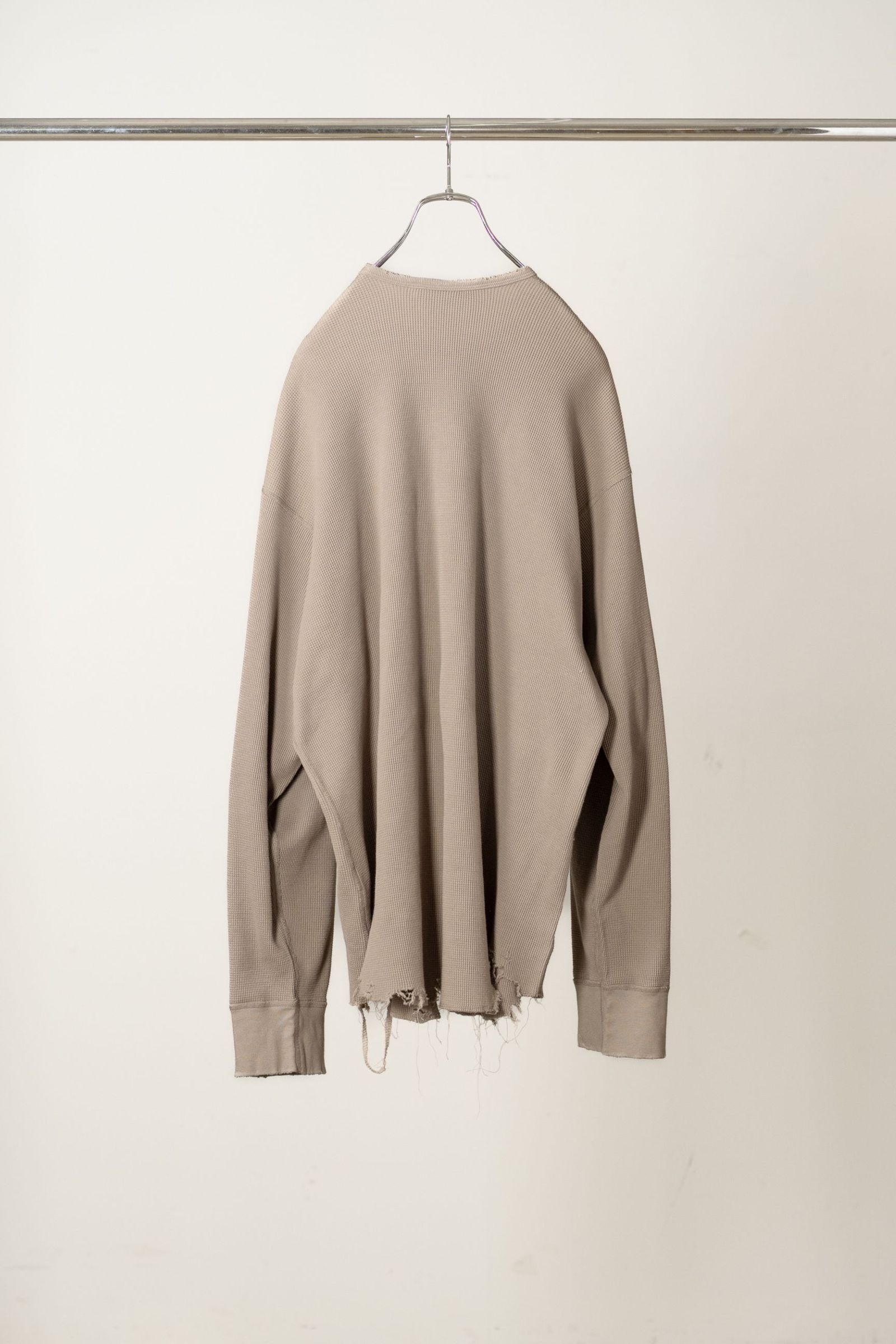 DAMAGE WAFFLE CREW LS | P.BEIGE | カットソー