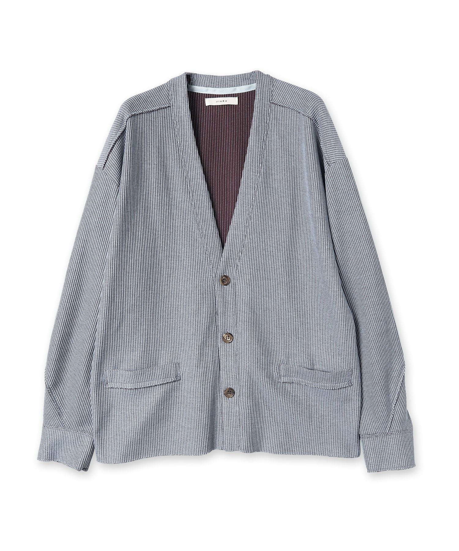 JieDa - TUCK CORD WAFFLE CARDIGAN/WHITE/BLACK | NapsNote