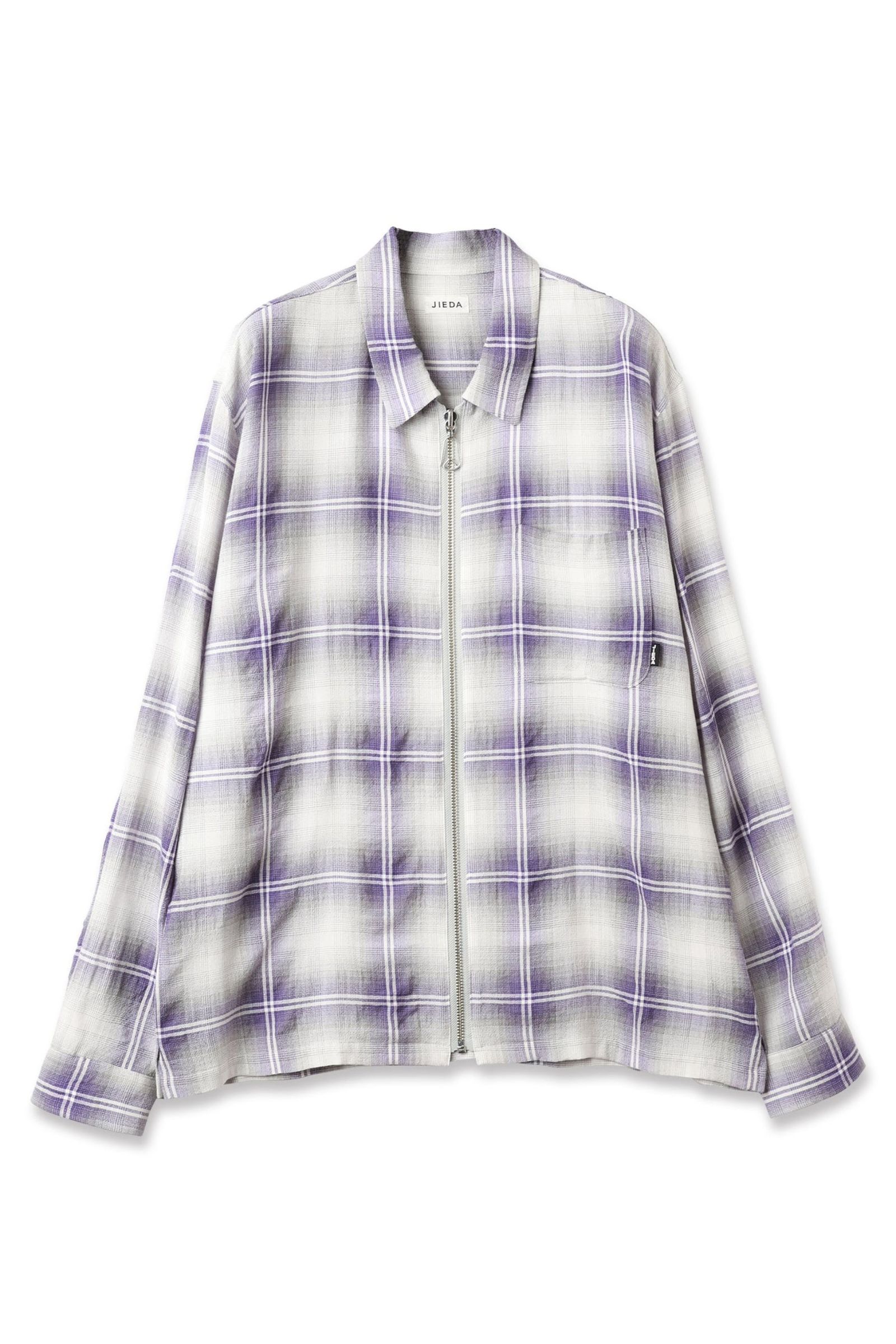 OMBRE CHECK ZIP SHIRT | PURPLE | ジップシャツ