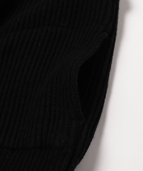 2WAY ZIP UP KNIT/ニット/ブラック