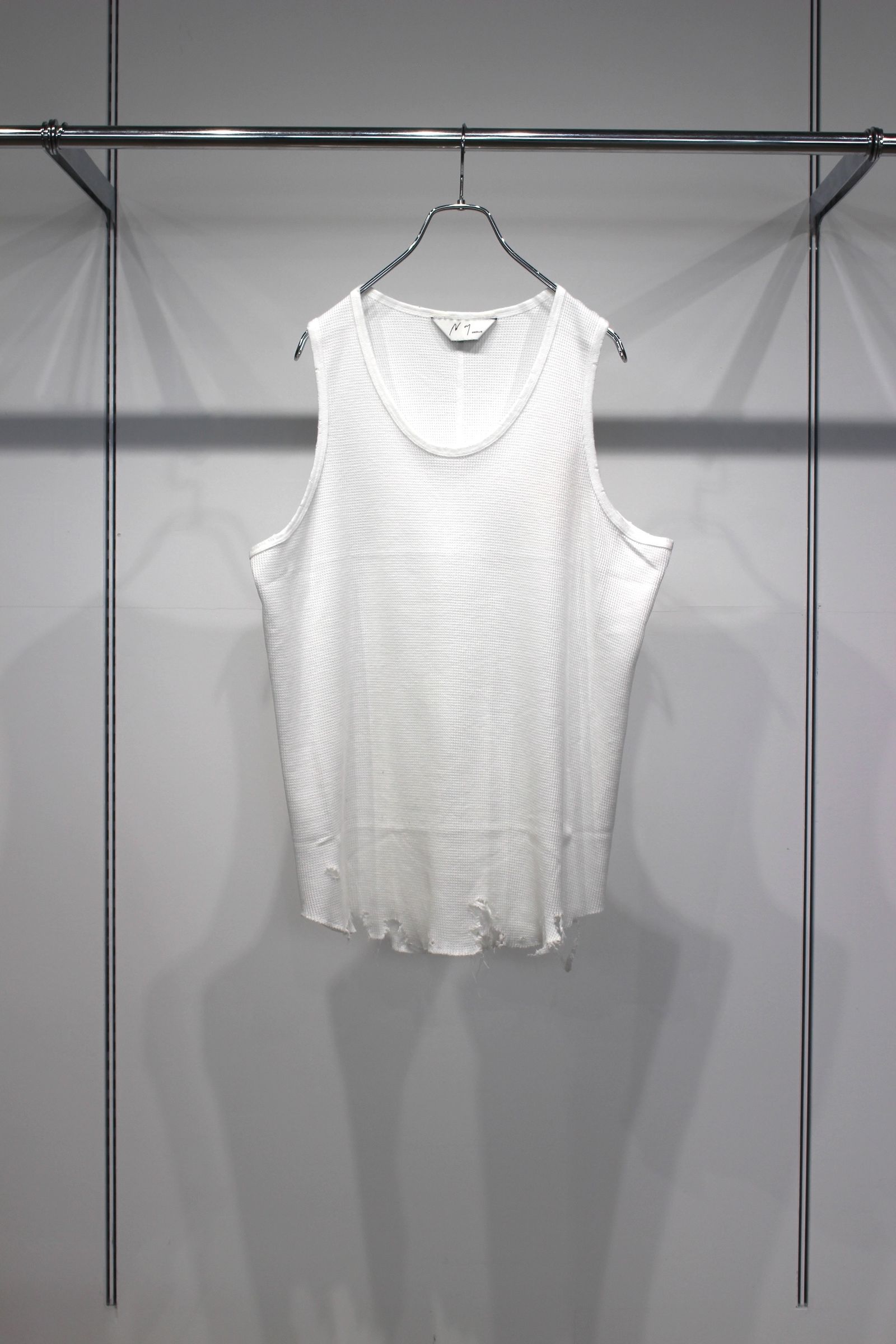 DAMAGE WAFFLE TANK | WHITE | タンクトップ