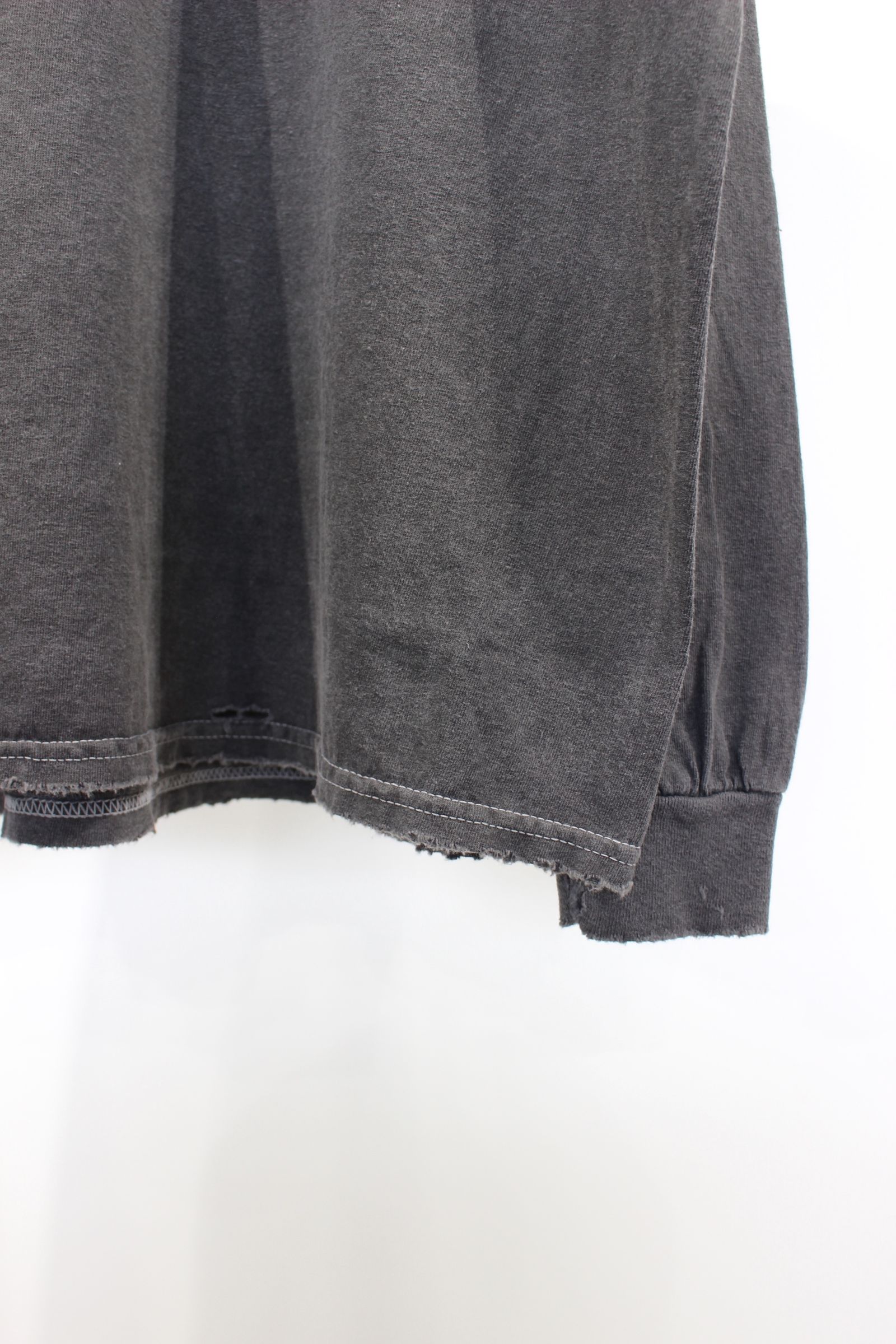 ANCELLM - EMBROIDERY DYED LS T-SHIRT/BLACK