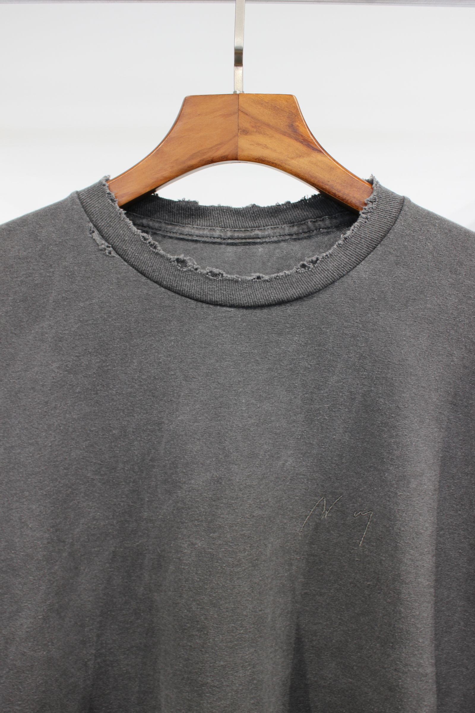 ANCELLM - EMBROIDERY DYED LS T-SHIRT/BLACK | NapsNote