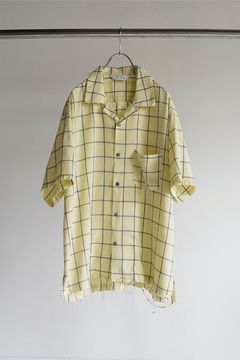 [ラスト1点] RAYON CHECK OPEN COLLAR SS SHIRT | CREAM | シャツ