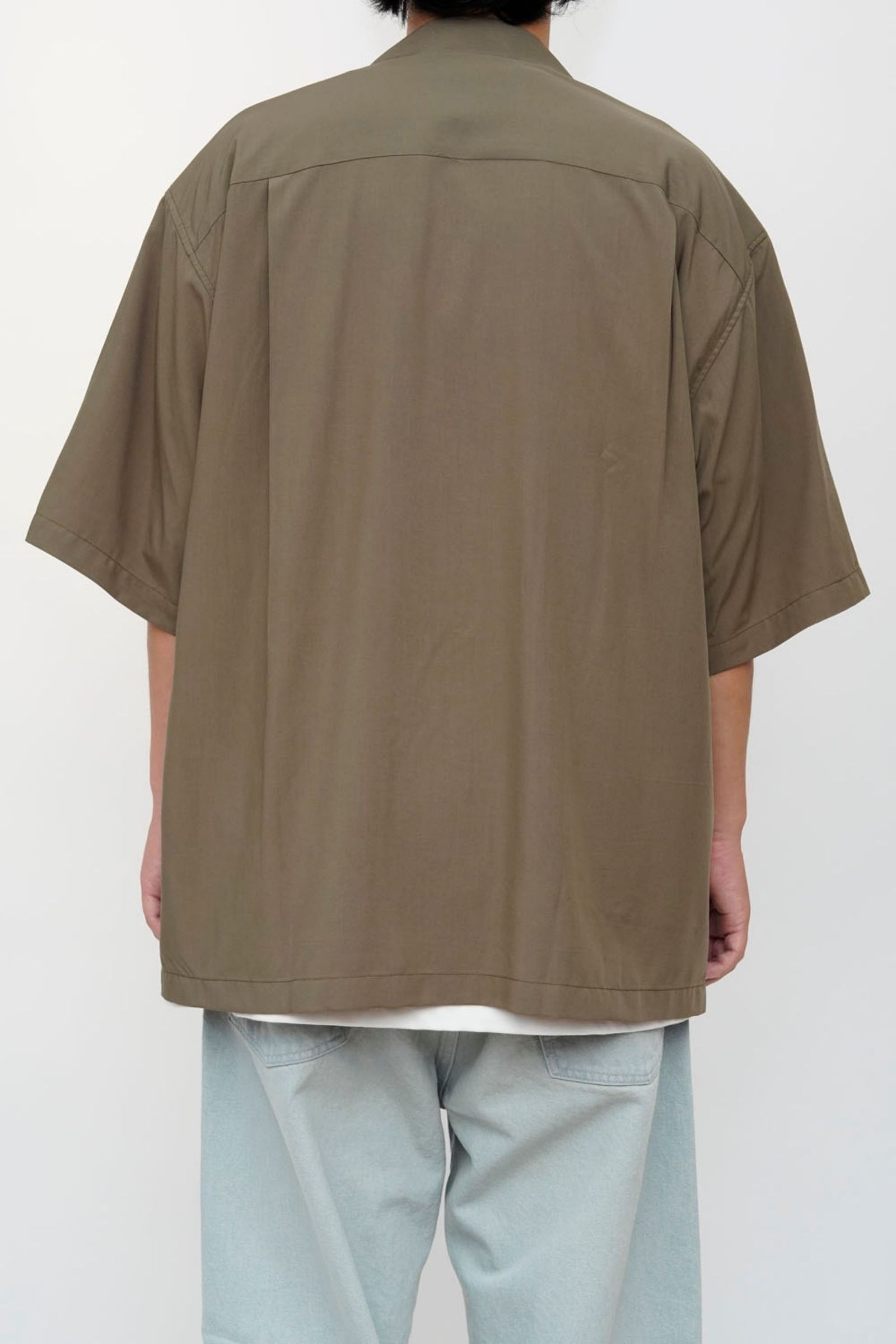 OPEN COLLOR S/S SHIRTS/KAHKI
