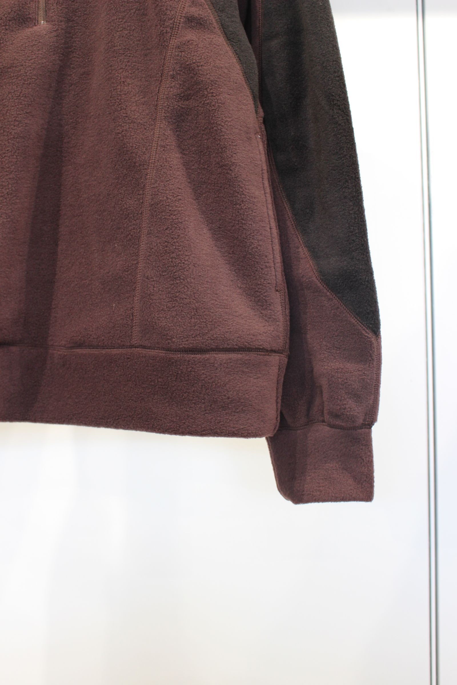 [ラスト1点] SWITCHING FLEECE HALF ZIP L/S | BROWN | フリース