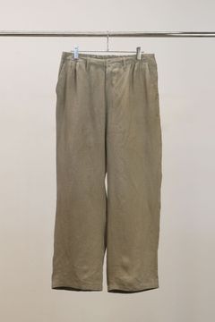 [ラスト1点] 100/S LINEN TUCK SLACKS | KHAKIBEIGE | スラックス