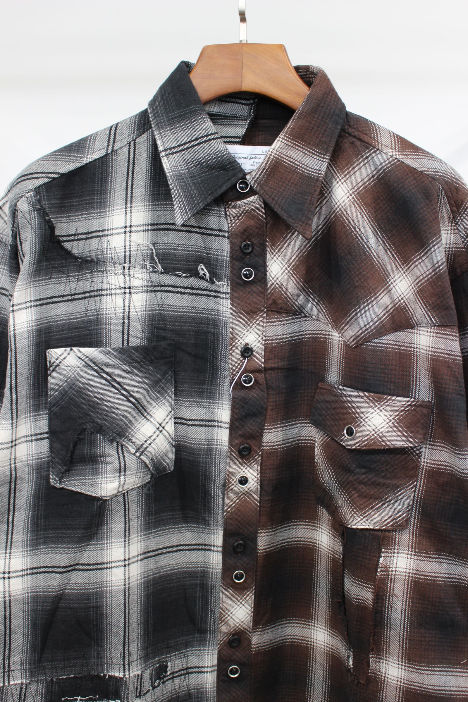 [ラスト1点] Remake shirt | DBR-BLK | シャツ