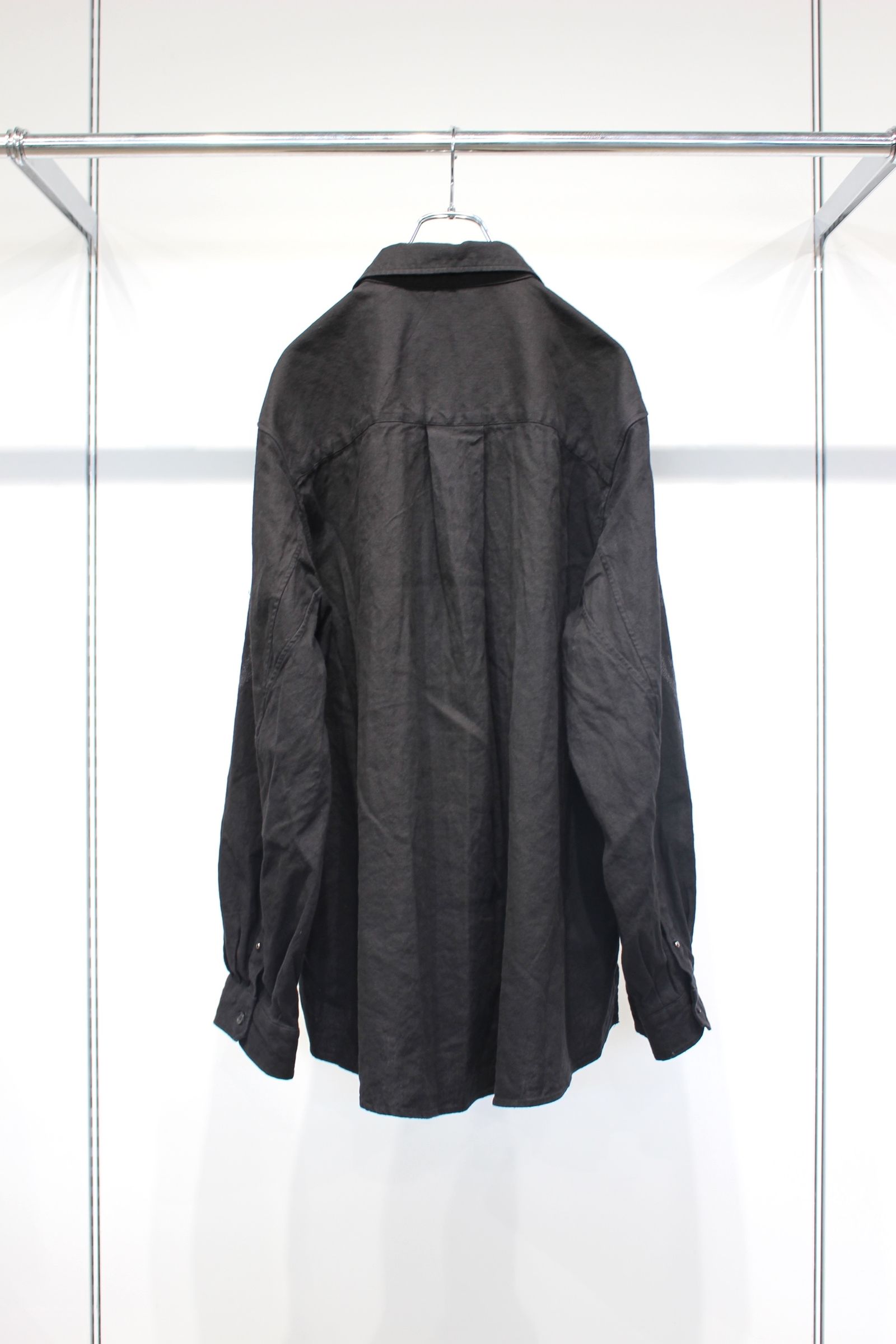 [ラスト1点] L/C NEP FLOWER EMBROIDERY OVER SHIRT | BLACK | オーバーシャツ