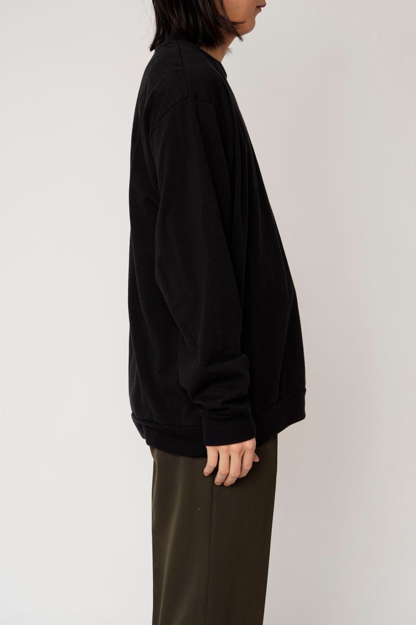 [ラスト1点] WOOL CREW NECK SWEAT SHIRT | BLACK | カットソー