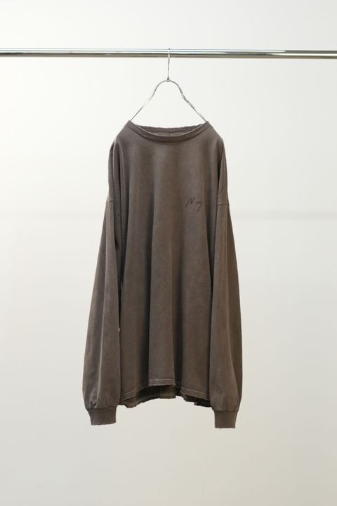 [ラスト1点] EMBROIDERY DYED LS T-SHIRT 2 | BROWN | カットソー