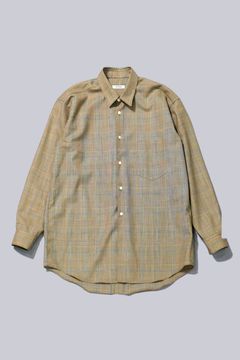 LIGHT SUITING WOOL CHECK L/S REGULAR SHIRTS | BEIGE CHECK | チェックシャツ