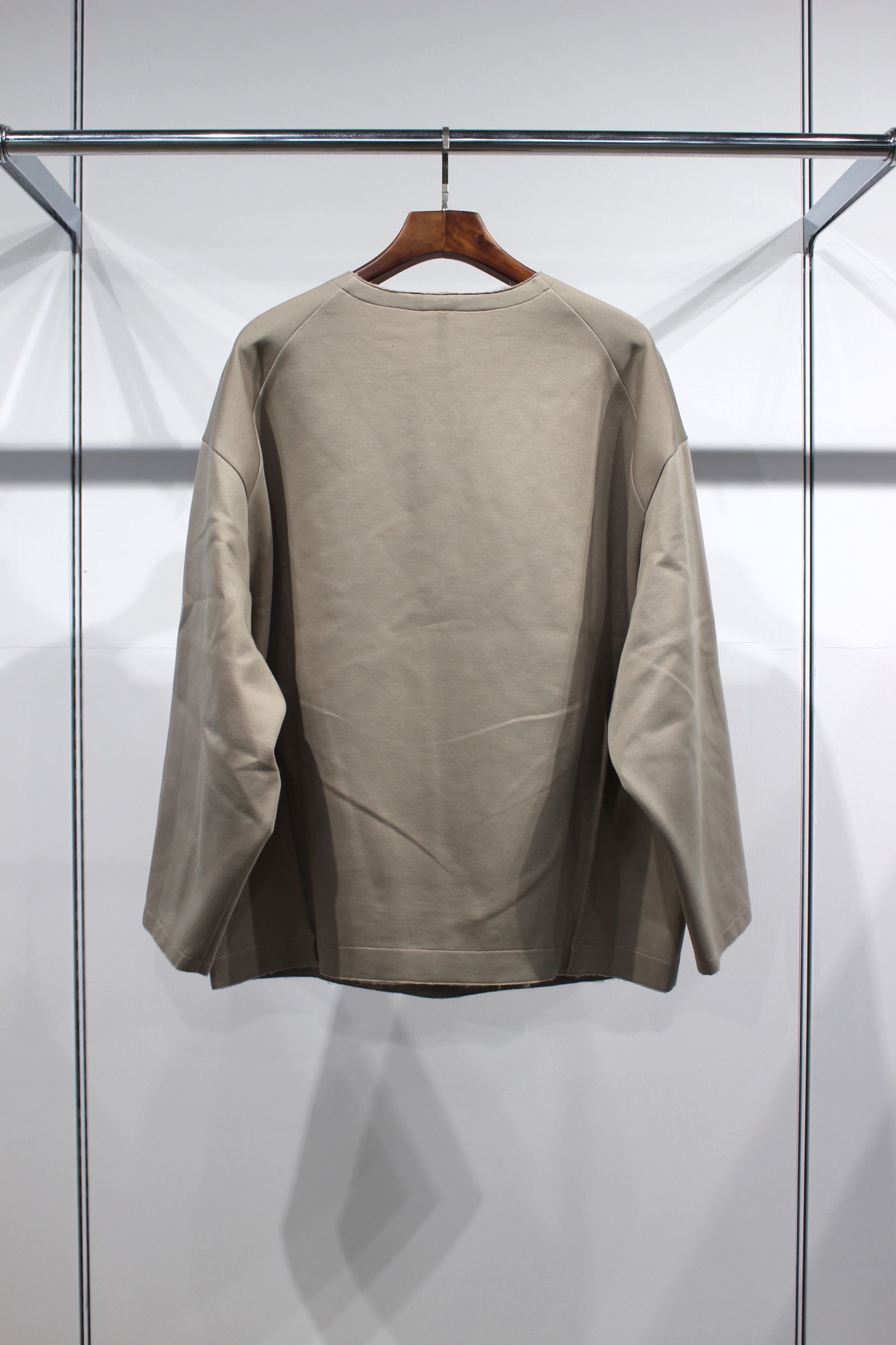 DOUBLE KNIT CREW NECK PULLOVER/BEIGE
