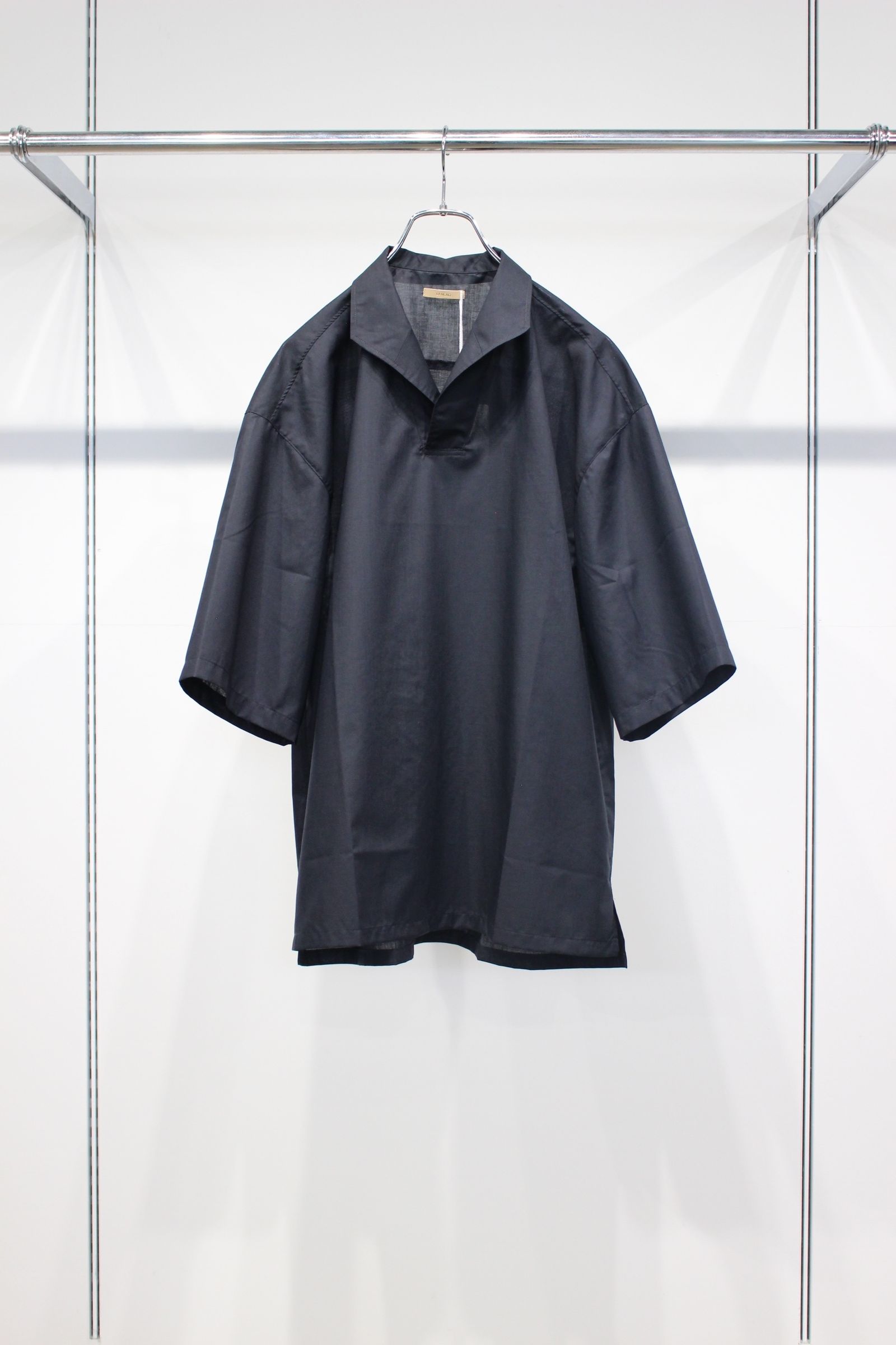 LAWN SKIPPER  SHIRTS | NAVY BLACK | スキッパーシャツ