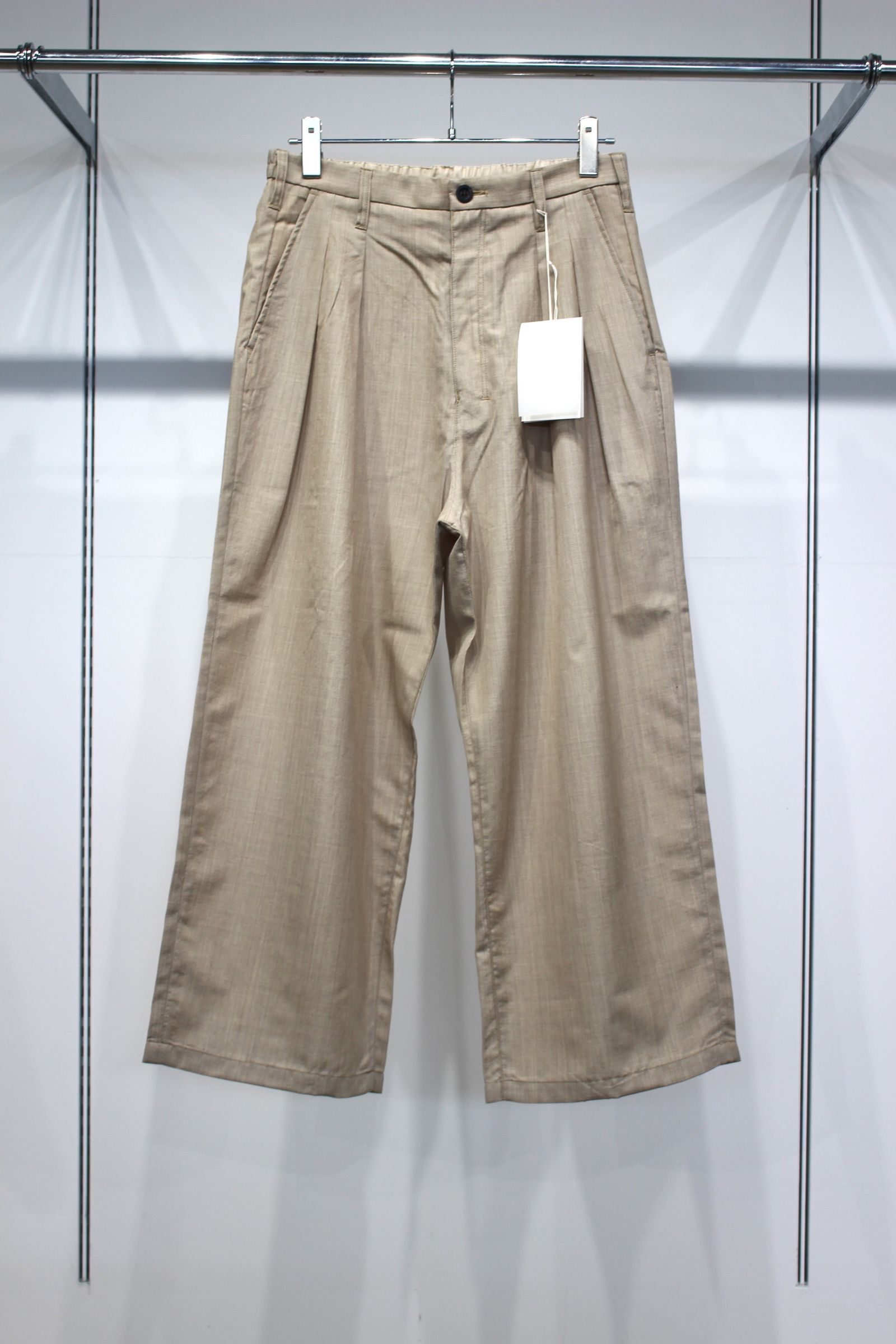 LAYERED TAILORED JACKET | HAKEME WIDE SLACKS | BEIGE | セットアップ