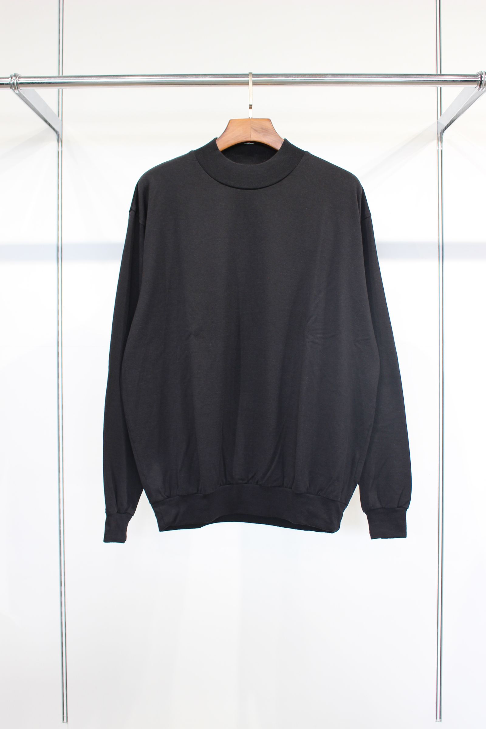 [ラスト1点] WOOL MOCK NECK SWEAT SHIRT | BLACK | カットソー