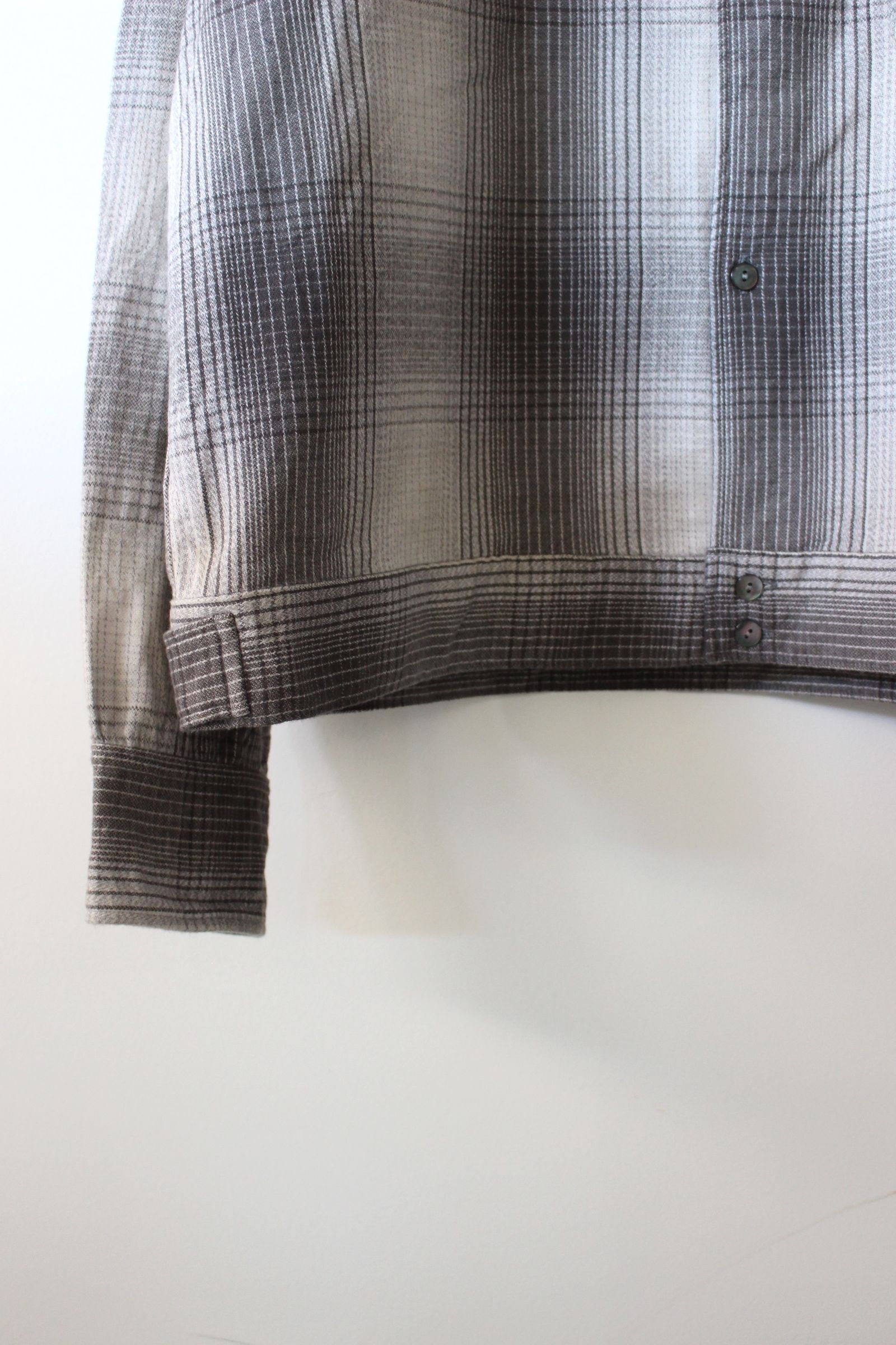 FLANNEL CHECK SHORT SHIRT JACKET/IVORY-BLACK