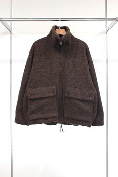 RECYCLED WOOL TUBE-NECK BLOUSON/D.BROWN