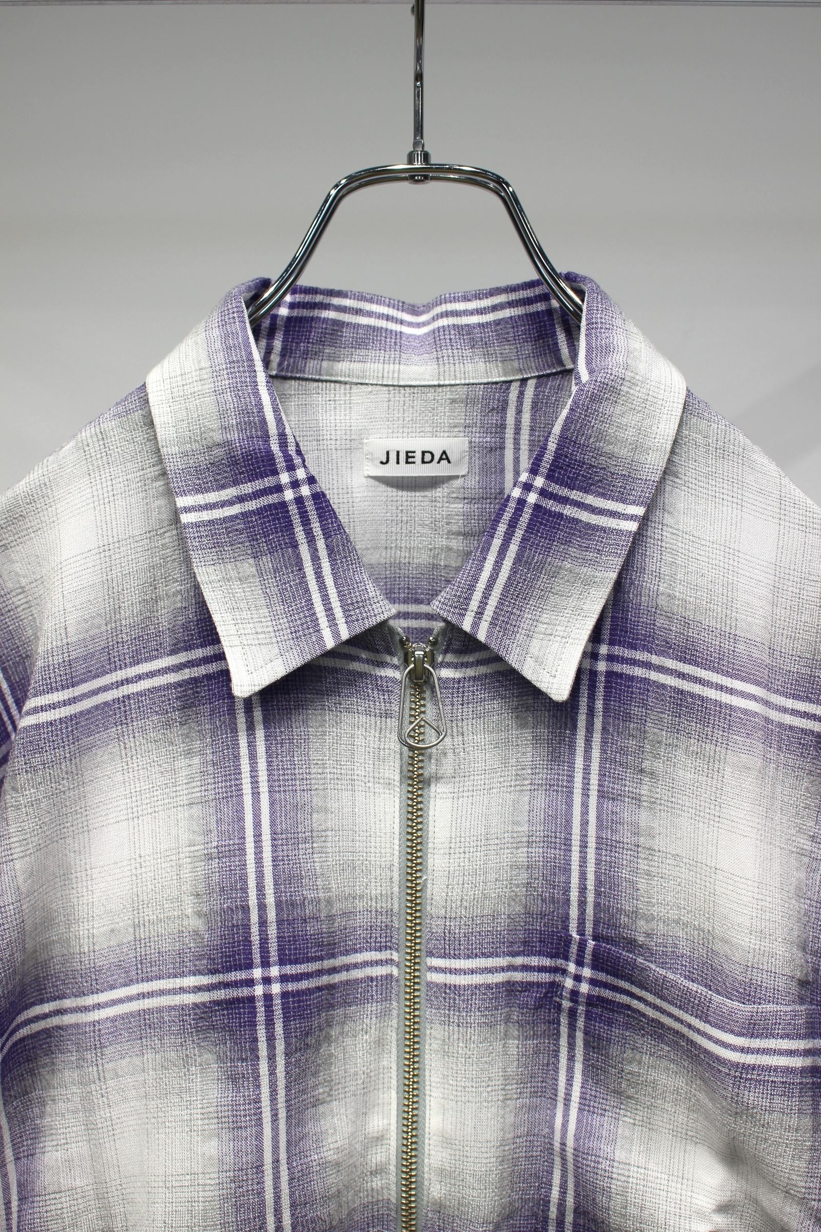 OMBRE CHECK ZIP SHIRT | PURPLE | ジップシャツ