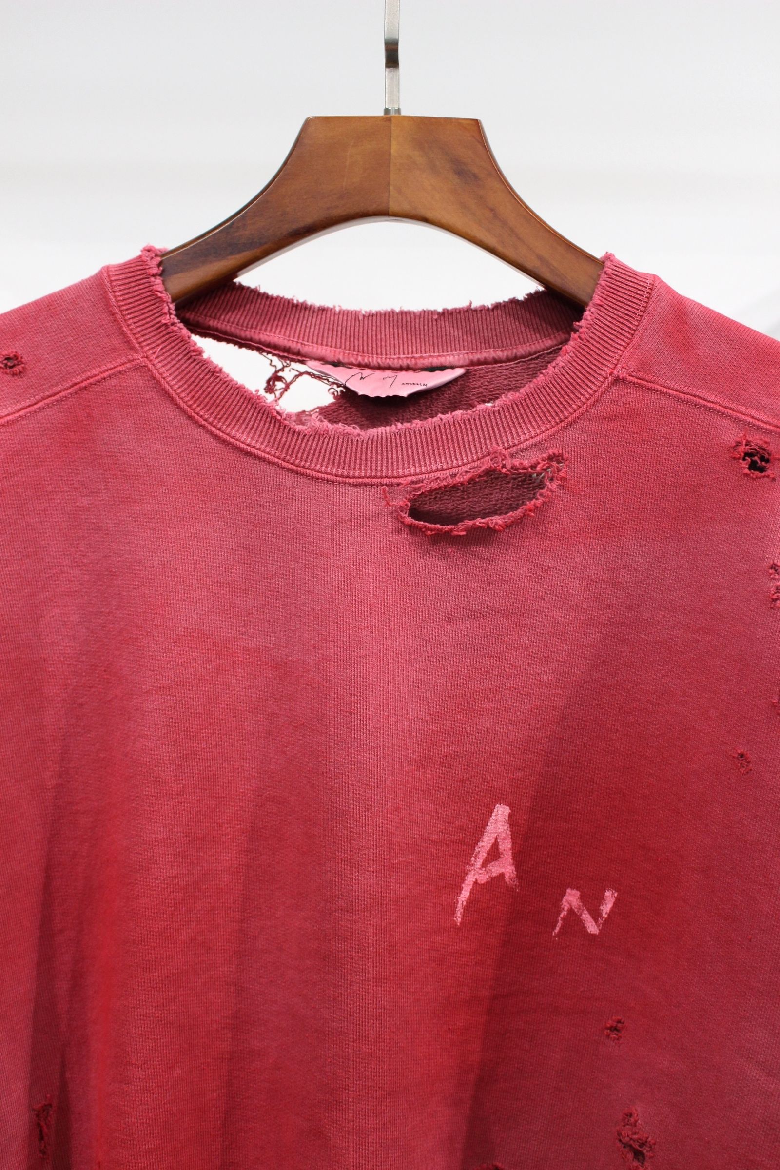CRASH UNEVEN OVER SWEAT SHIRT | RED | スウェット