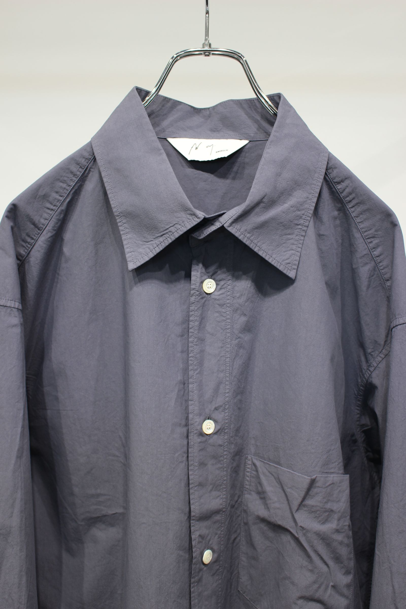 [ラスト1点] SHRINK OVER SHIRT | NAVY | シャツ