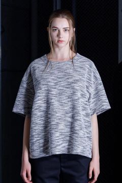 Tweed Jarsey Oversize T-Shirt | BLACK | カットソー