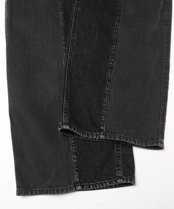 SWITCHING ZIP DENIM PANTS/デニムパンツ/ブラック