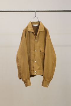 VEGAN SUEDE OPEN COLLAR SHIRT | YELLOW | シャツジャケット