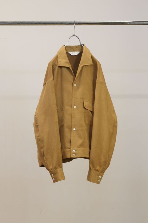 VEGAN SUEDE OPEN COLLAR SHIRT | YELLOW | シャツジャケット